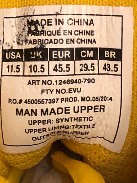 Under Armour Micro G - Yellow - Size 11.5