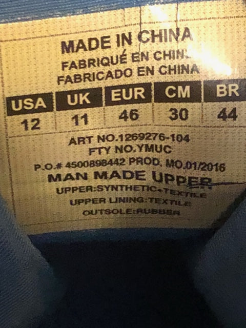 Under Armour White/Blue - Size 12