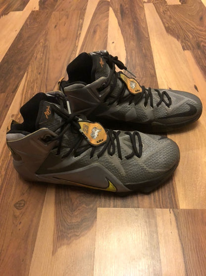 Nike Lebron 12 Gray/Yellow - Size 12