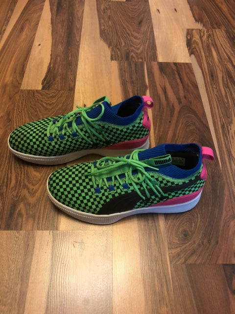 Puma Clyde Court Green/Pink/Blue - Size 10.5