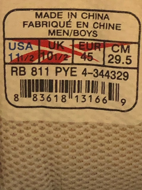 Reebok White/Black - Size 11.5