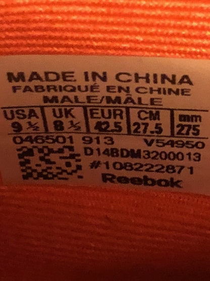 Reebok Question 96 Orange/Gray - Size 9.5